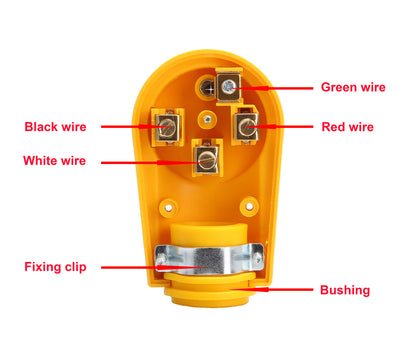 Adaptateur de prise mâle de rechange robuste pour camping-car PTR0153, 50 A, 125/250 V, avec poignée ergonomique, homologué ETL, paquet de 30