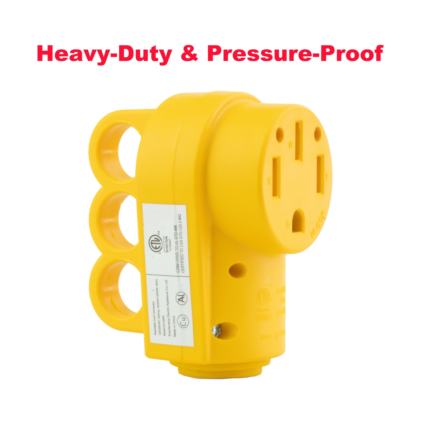 PEAKTOW Wholesale PTR0154 Heavy Duty 50Amp 125/250V RV Replacement Female Plug Receptacle Adapter with Ergonomic Handle ETL Listed 30PK