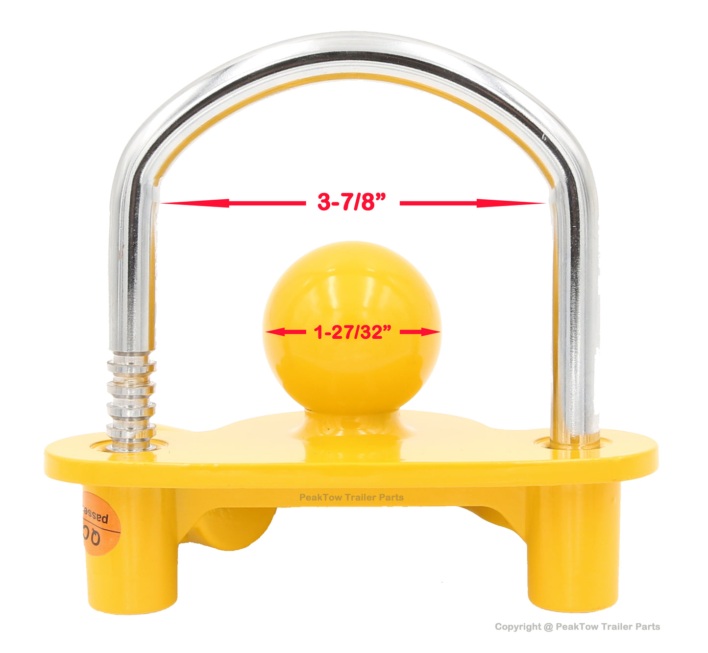 PTS0002 Heavy Duty Universal Adjustable Coupler Lock Trailer Hitch Storage Security Lock Fits 1-7/8, 2, 2-5/16 Inches Couplers - Case of 20