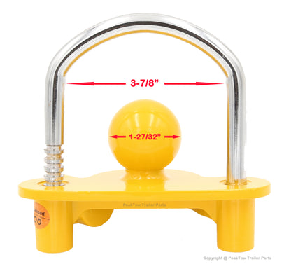 PTS0002 Heavy Duty Universal Adjustable Coupler Lock Trailer Hitch Storage Security Lock Fits 1-7/8, 2, 2-5/16 Inches Couplers - Case of 20