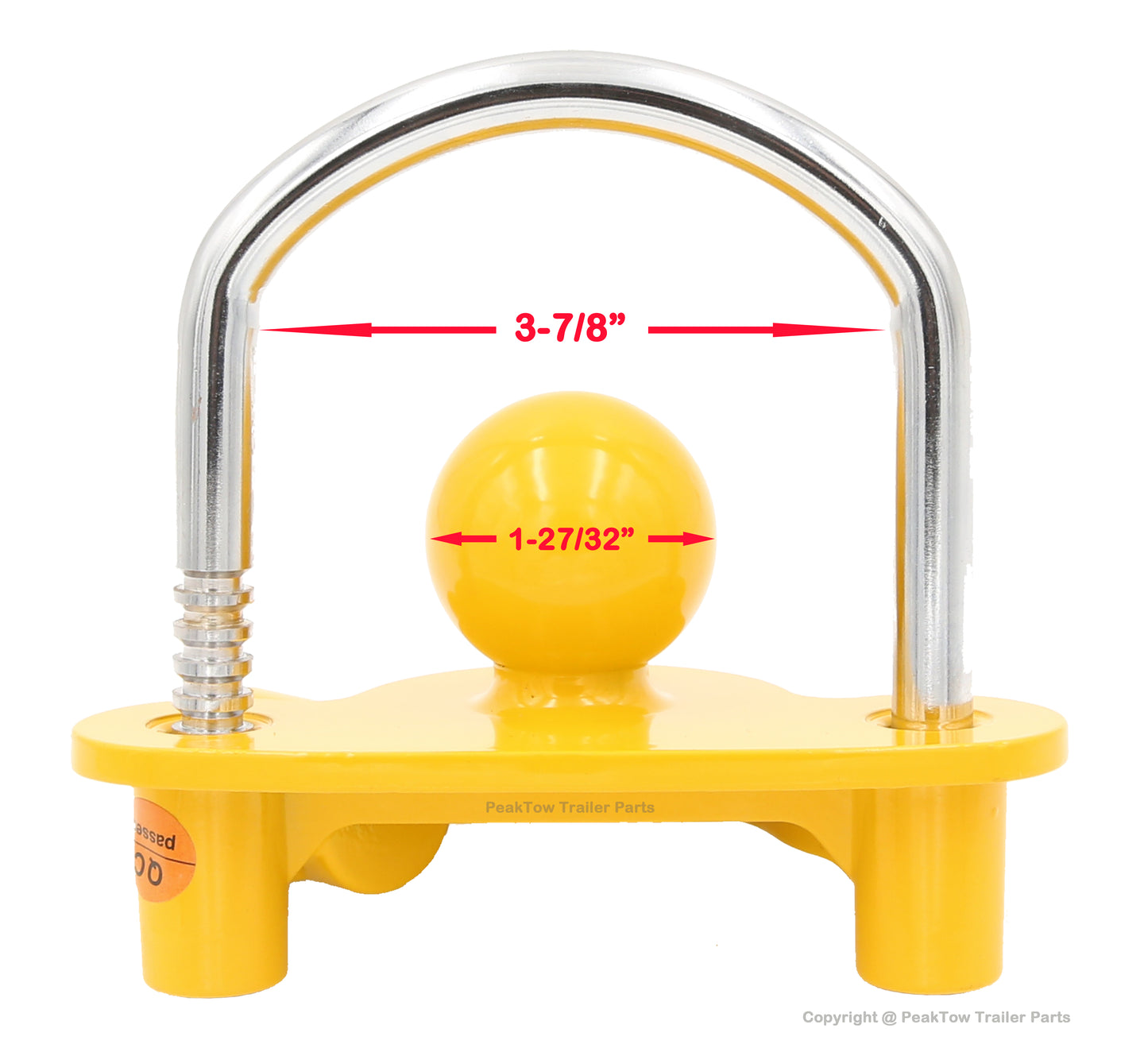 PTS0005 Heavy Duty Universal Adjustable Coupler Lock Trailer Hitch Storage Security Lock Fits 1-7/8, 2, 2-5/16 Inches Couplers Keyed Alike Version - Case of 20