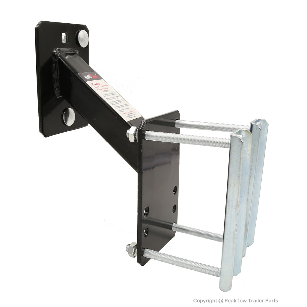 Support de roue de secours pour remorque – Compatible avec les roues à 4 et 5 goujons