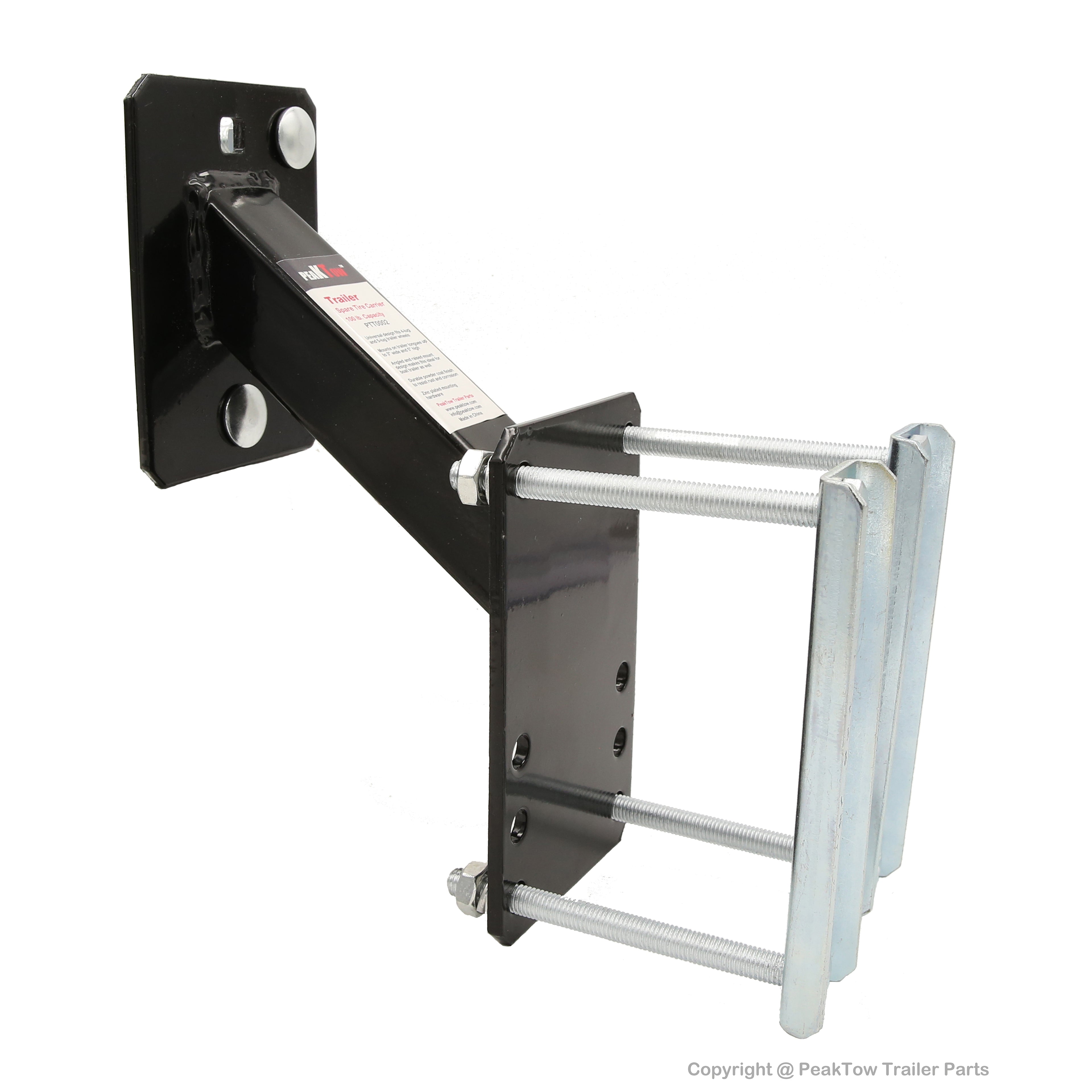 Trailer Spare Tire Carrier – Fits 4 & 5 Lug Wheels