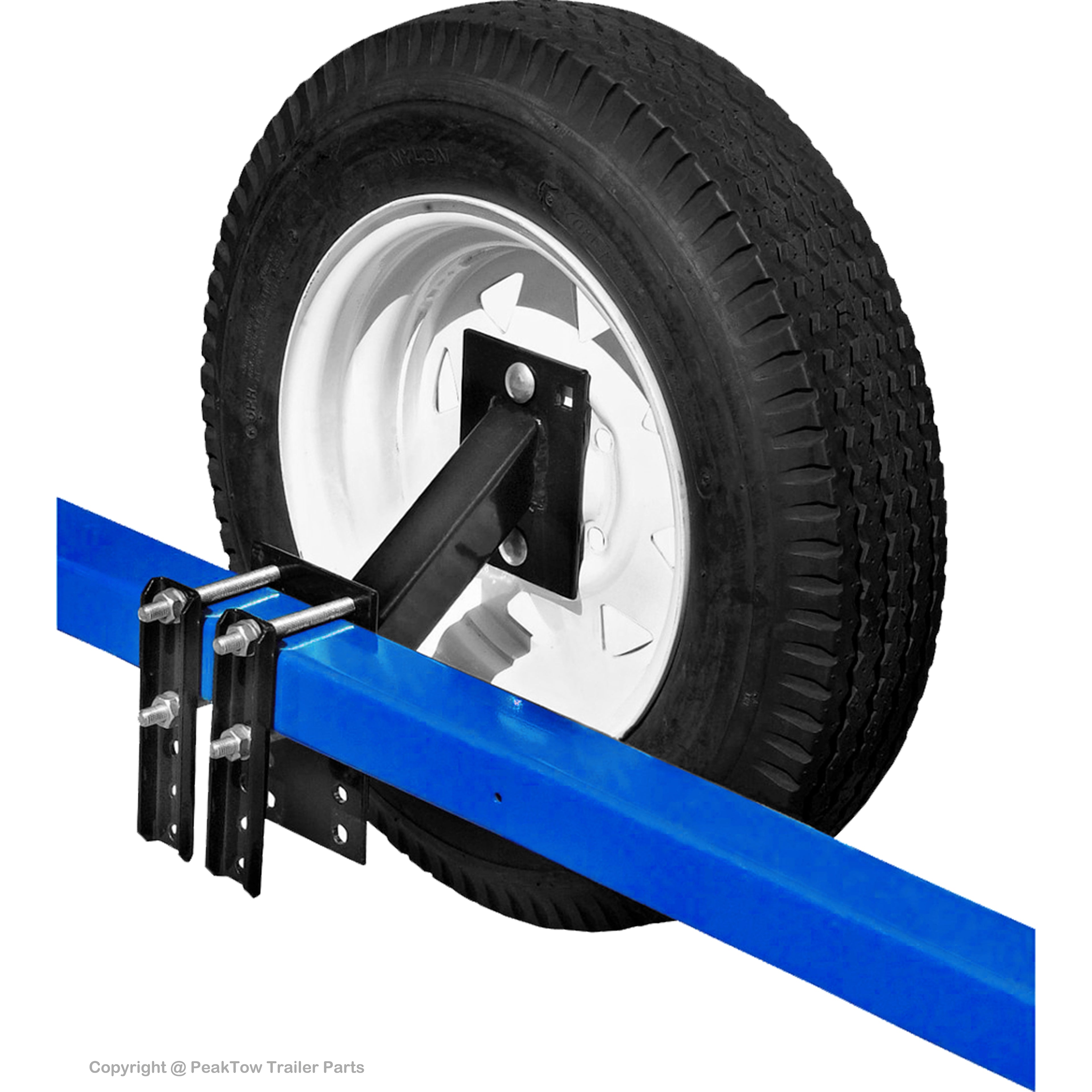 Trailer Spare Tire Carrier – Fits 4 & 5 Lug Wheels