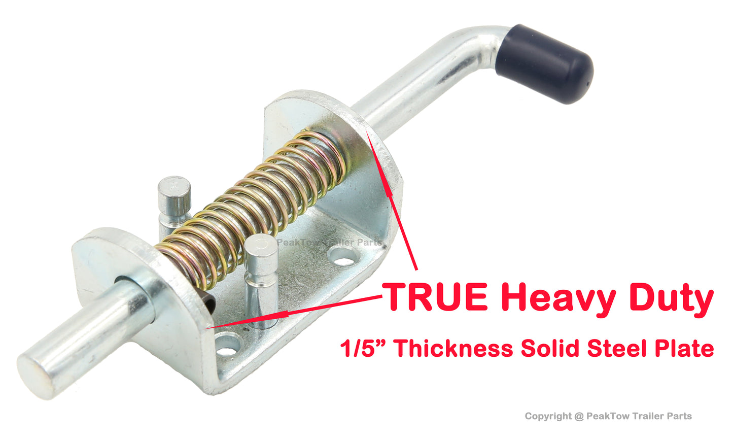 PTT0023 Heavy Duty 6-7/8 Inches Long Metal Lock Barrel Bolt Spring Loaded Latch with Grip and Hardware - Case of 48