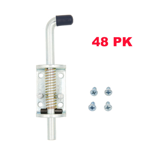 PTT0023 Heavy Duty 6-7/8 Inches Long Metal Lock Barrel Bolt Spring Loaded Latch with Grip and Hardware - Case of 48