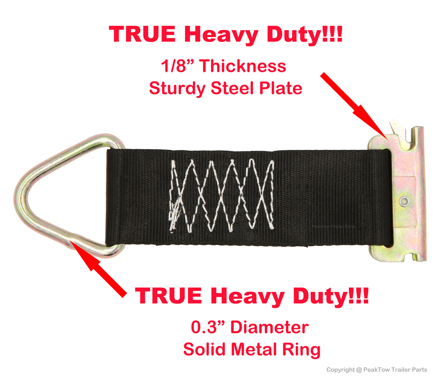 PTT0035 E Track 2" Rope Tie-Off For Load Securement Tiedown - Case of 100