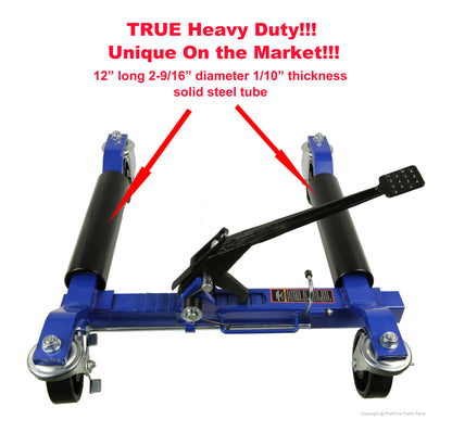 PTT0111 Self-Loading Car Dolly and Wheel Positioning Jack with Ratcheting Foot Pedal