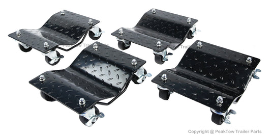 PTT0101 Black Heavy Duty 6000 LBs Total Capacity Tire Wheel Car Vehicle Dolly With Ball Bearing Caster Wheel 4pcs