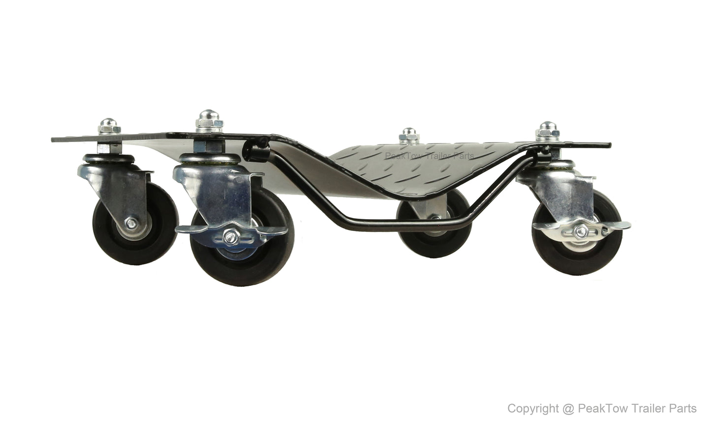 PTT0101 Black Heavy Duty 6000 LBs Total Capacity Tire Wheel Car Vehicle Dolly With Ball Bearing Caster Wheel 4pcs